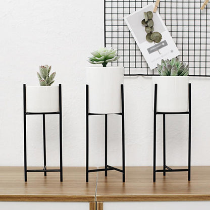 Ceramic Planter with Iron Stand