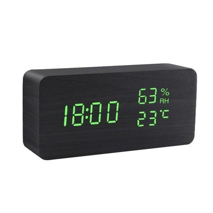 Wooden Cube LED Alarm Clock