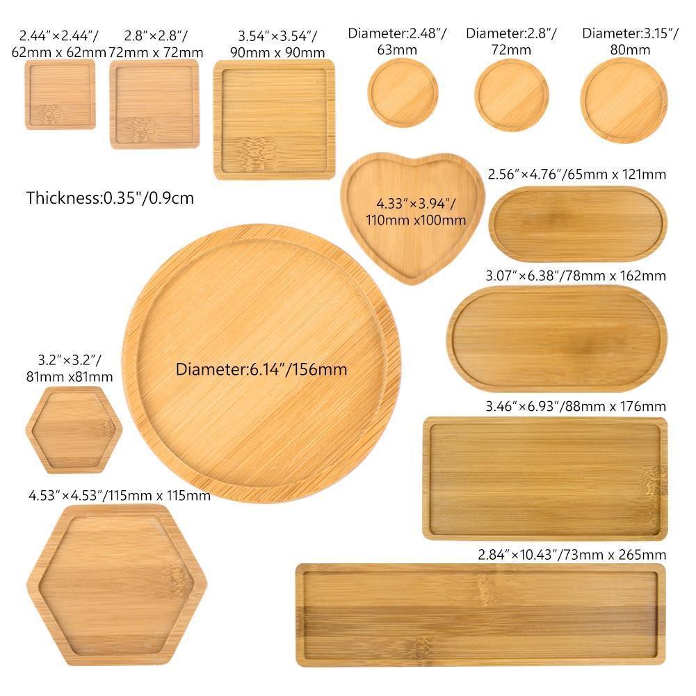 Natural Bamboo Planter Saucer Trays