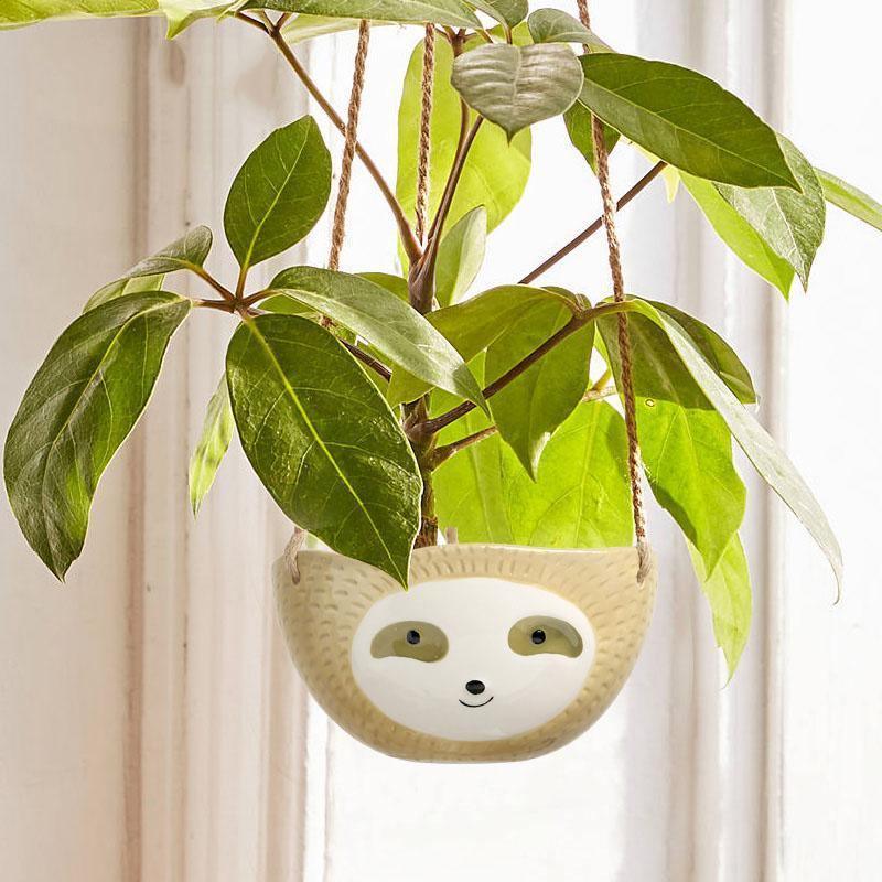 Sloth Ceramic Hanging Succulent Planter