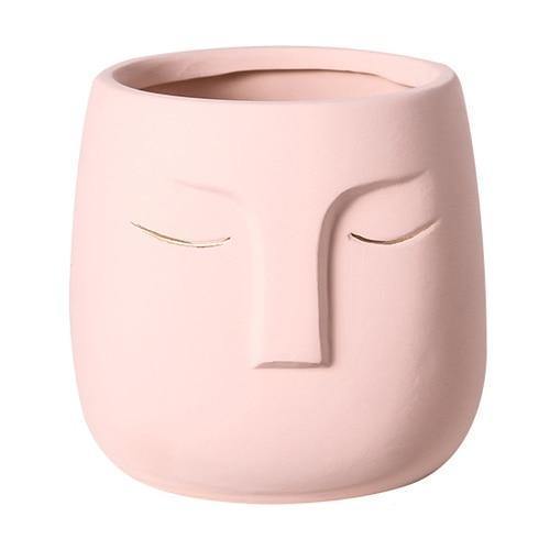 Ceramic Abstract Sleeping Face Planter