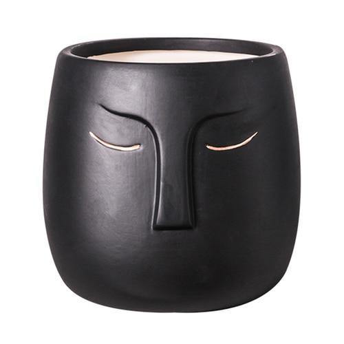 Ceramic Abstract Sleeping Face Planter