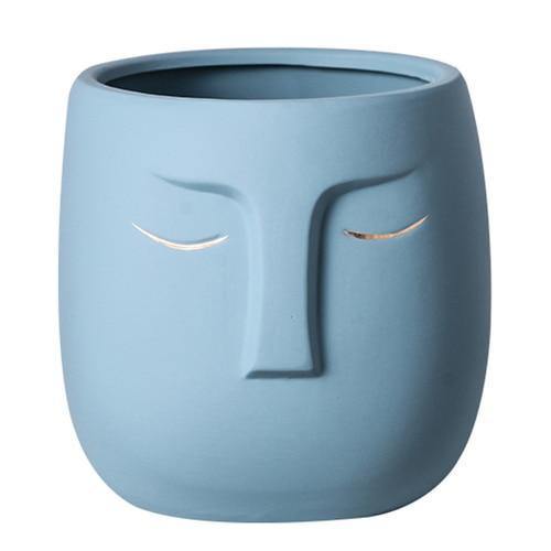 Ceramic Abstract Sleeping Face Planter