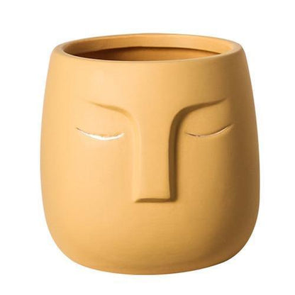 Ceramic Abstract Sleeping Face Planter