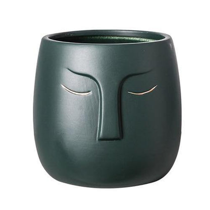 Ceramic Abstract Sleeping Face Planter