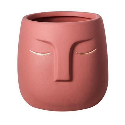 Ceramic Abstract Sleeping Face Planter