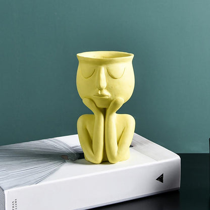 Cupping Face Resting Ceramic Planter