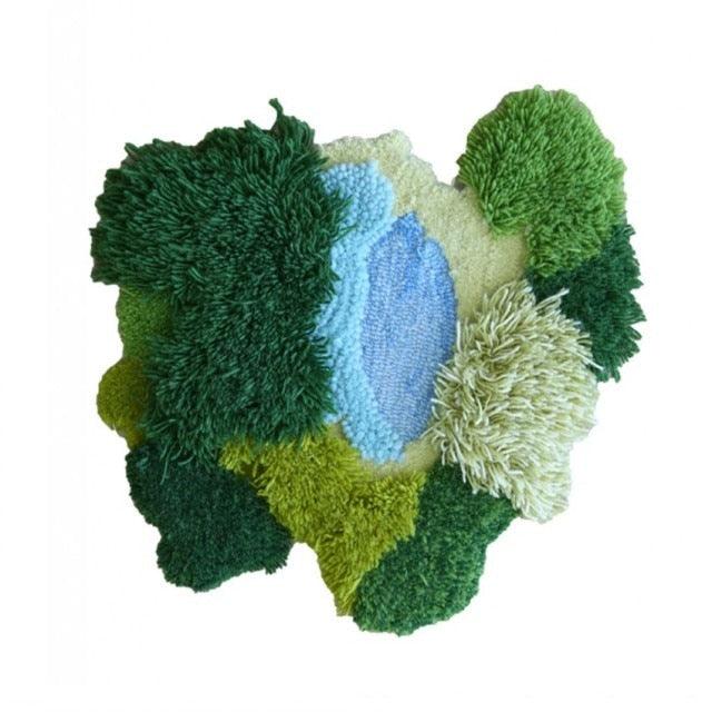 Forest Pond Mixed Pile Wool Area Rug and Tapestry